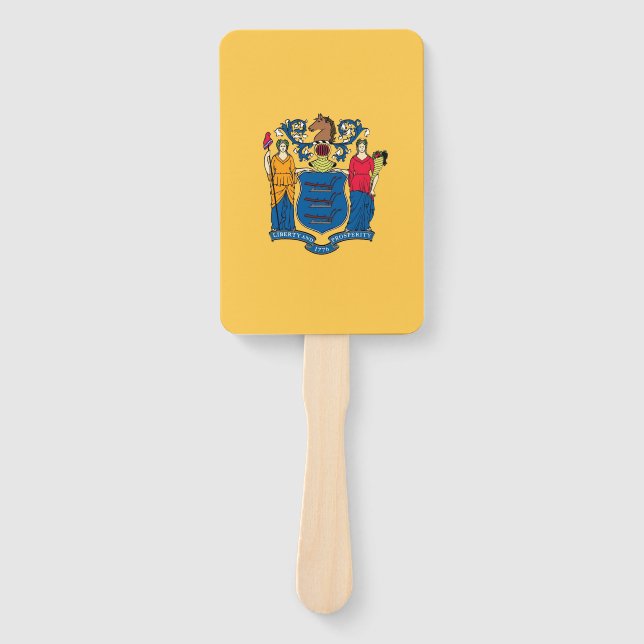Set of hand fan with flag of New Jersey, USA (Front)
