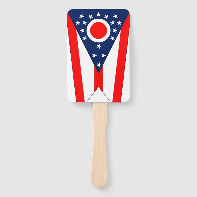Set of hand fan with flag of Ohio State, USA (Front)