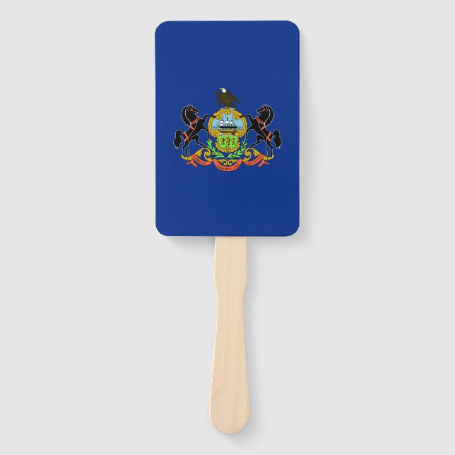 Set of hand fan with flag of Pennsylvania, USA (Front)