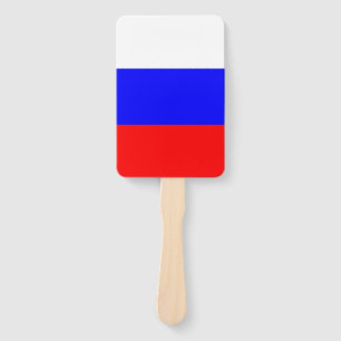 Set of hand fan with flag of Russia
