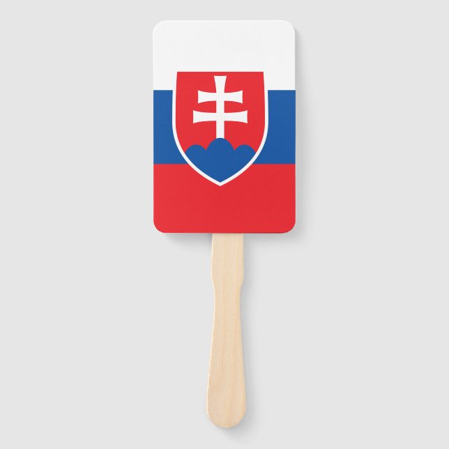 Set of hand fan with flag of Slovakia (Front)