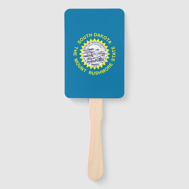Set of hand fan with flag of South Dakota, USA (Front)