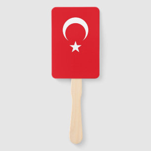 Set of hand fan with flag of Turkey