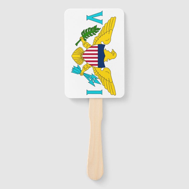 Set of hand fan with flag of Virgin Islands, USA (Front)