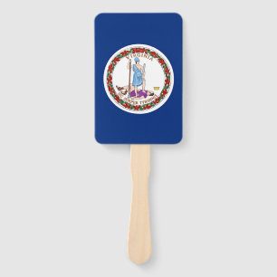 Set of hand fan with flag of Virginia, USA