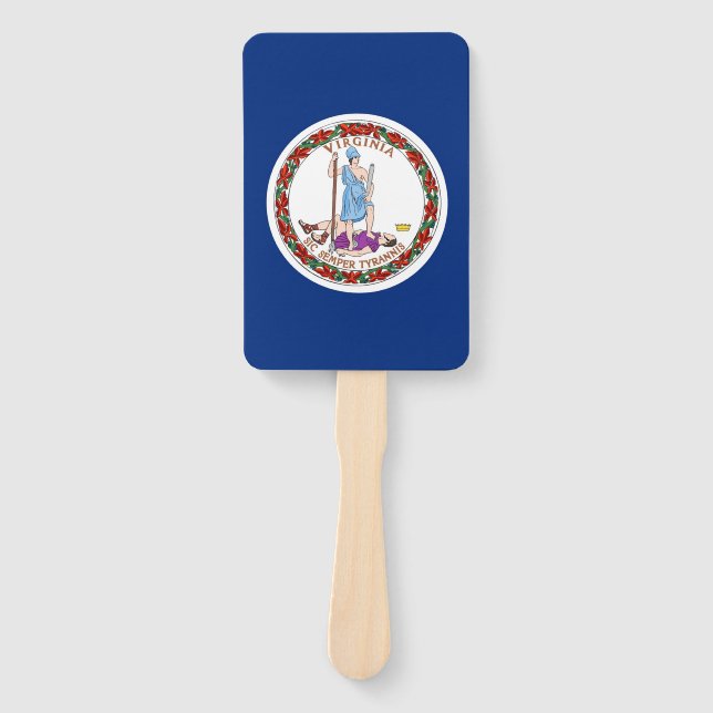 Set of hand fan with flag of Virginia, USA (Front)