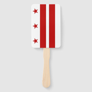 Set of hand fan with flag of Washington DC, USA