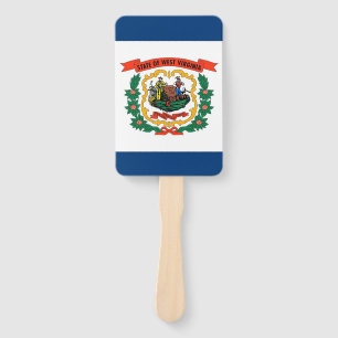 Set of hand fan with flag of West Virginia, USA