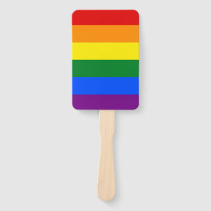 Set of hand fan with Pride flag of LGBT