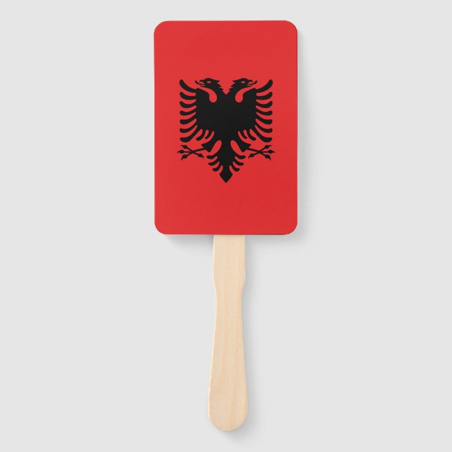 Set of hand fans with flag of Albania (Front)