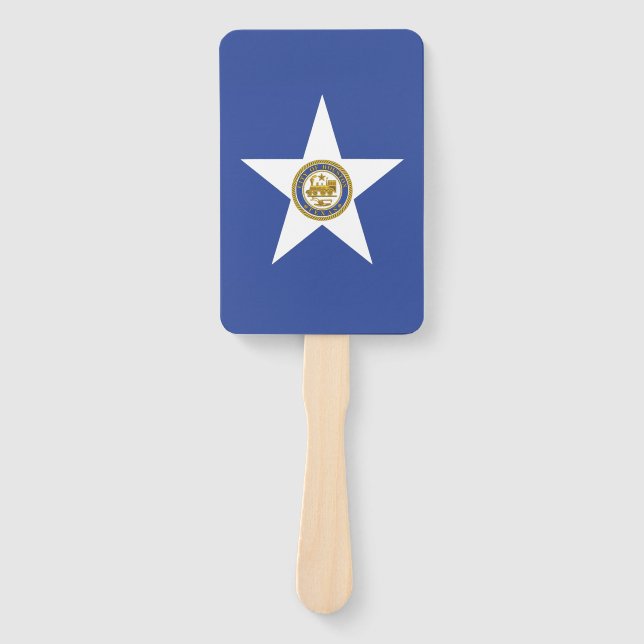 Set of hand fans with flag of Houston (Front)