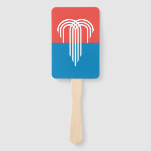 Set of hand fans with flag of Kansas City, USA