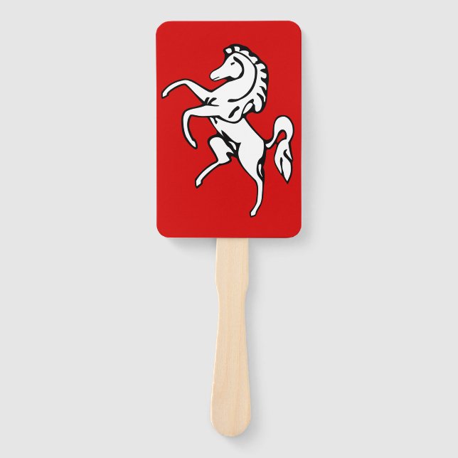 Set of hand fans with flag of Kent, England (Front)