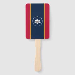 Set of hand fans with flag of Mississippi, USA