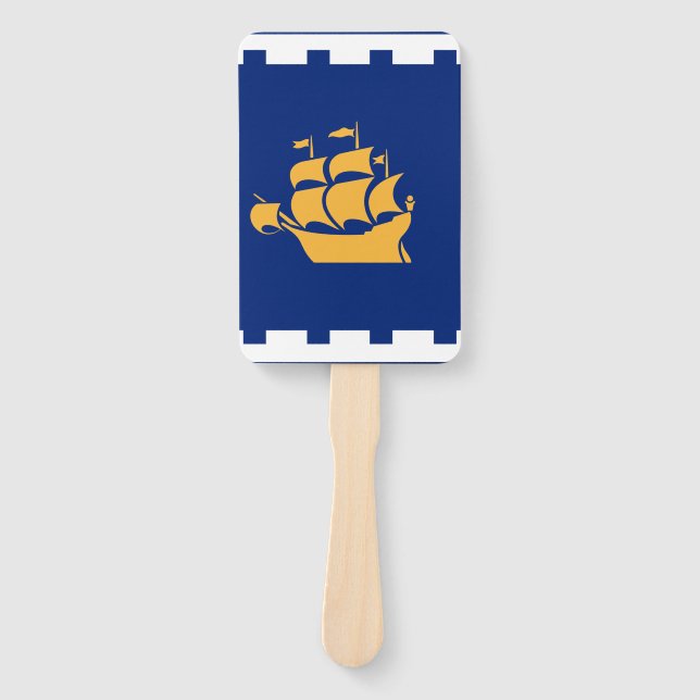 Set of hand fans with flag of Quebec City (Front)