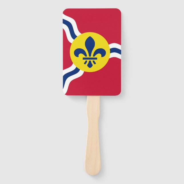 Set of hand fans with flag of St. Louis, USA (Front)