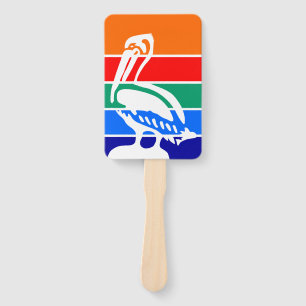 Set of hand fans with flag of St. Petersburg