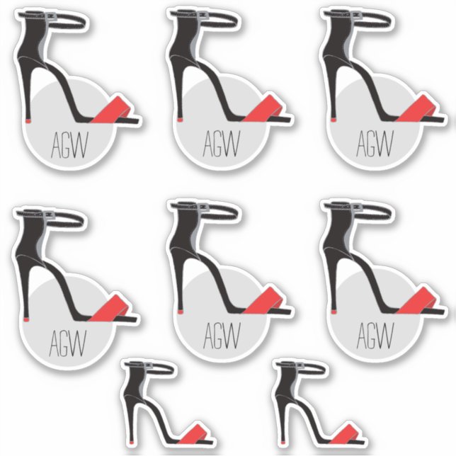 Set of high heel shoes, monogram personalised (Front)