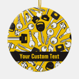 Set of Keys Background Ceramic Tree Decoration