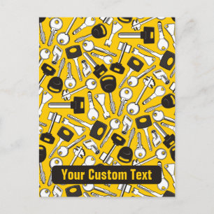 Set of Keys Background Postcard