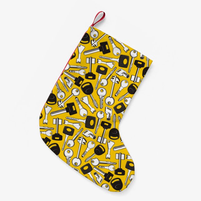 Set of Keys Background Small Christmas Stocking (Front (Hanging))