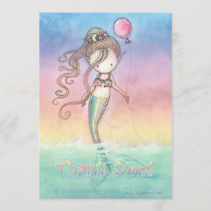 Set of Mermaid Birthday Thank You Notes