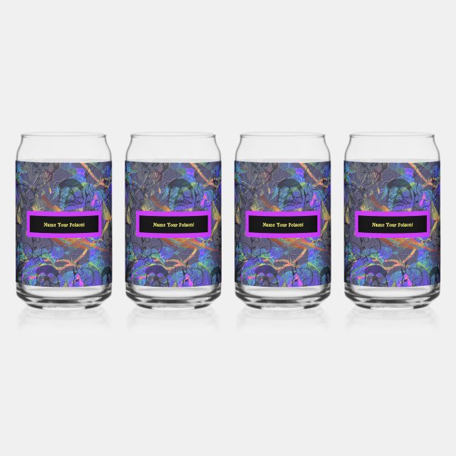Set of  Name Your Poison Can Glass (Front)