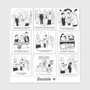 Set of Nine Funny Wedding Cartoons