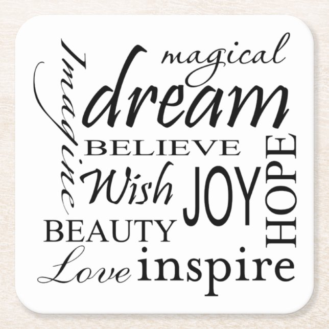 Set of Paper Coasters - Dream (Front)