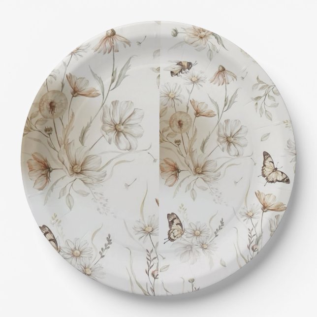 Set of paper plates is printed on durable paper  (Front)