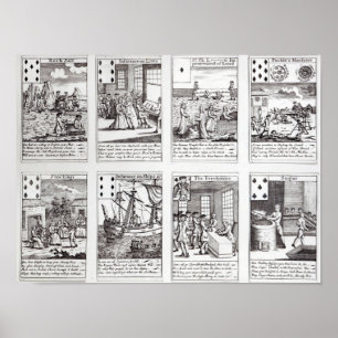 Set of Playing Cards depicting Satirical Poster