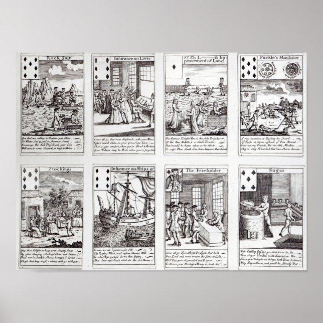 Set of Playing Cards depicting Satirical Poster (Front)
