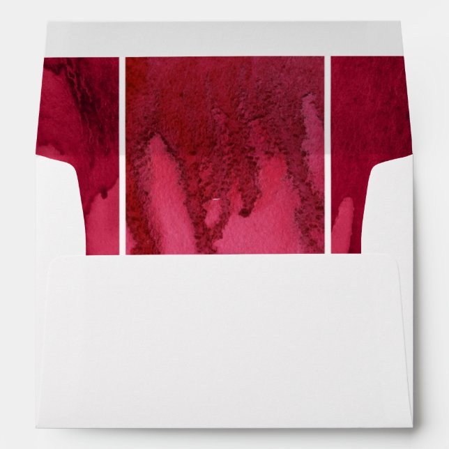 Set of red watercolor abstract hand painted envelopes (Back (Bottom))