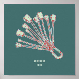 Set of rock climbing wires poster