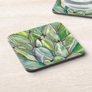 Set of Six Agave Watercolor Coasters