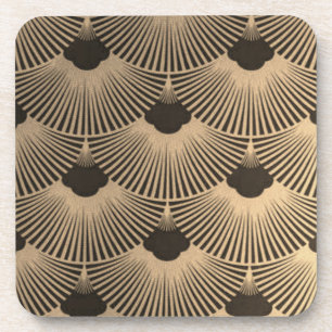 Set of Six Art Deco Fan Design Coasters