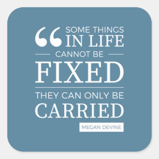 set of six "can't be fixed" stickers in blue