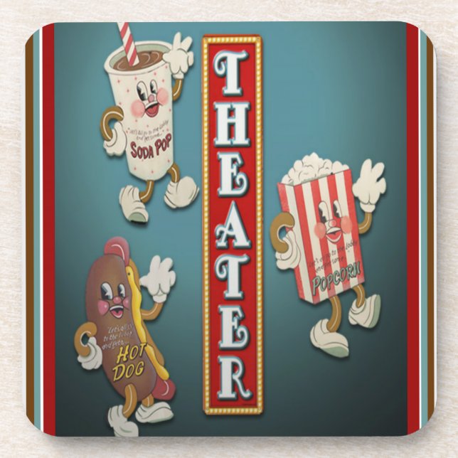Set of Six Nostalgic Theatre Coasters (Front)