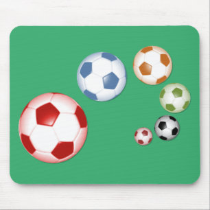 Set of soccer balls mouse mat