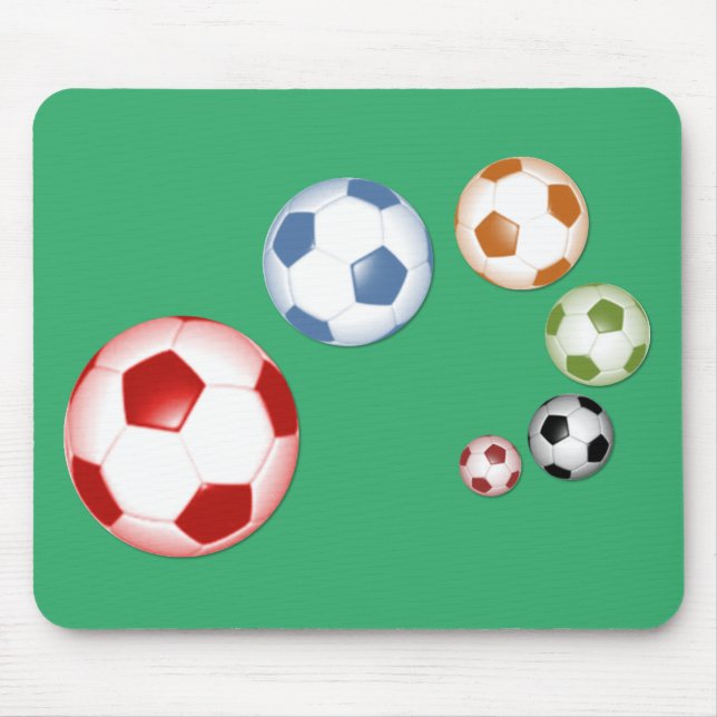 Set of soccer balls mouse mat (Front)