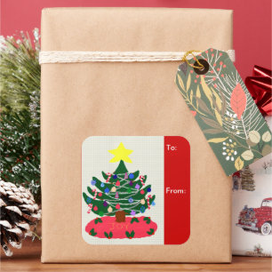Set of Stickers Christmas Tree with Star Topper