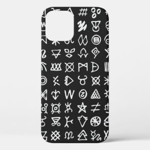 Set of symbols rune letters font. Ancient occult a iPhone 12 Case