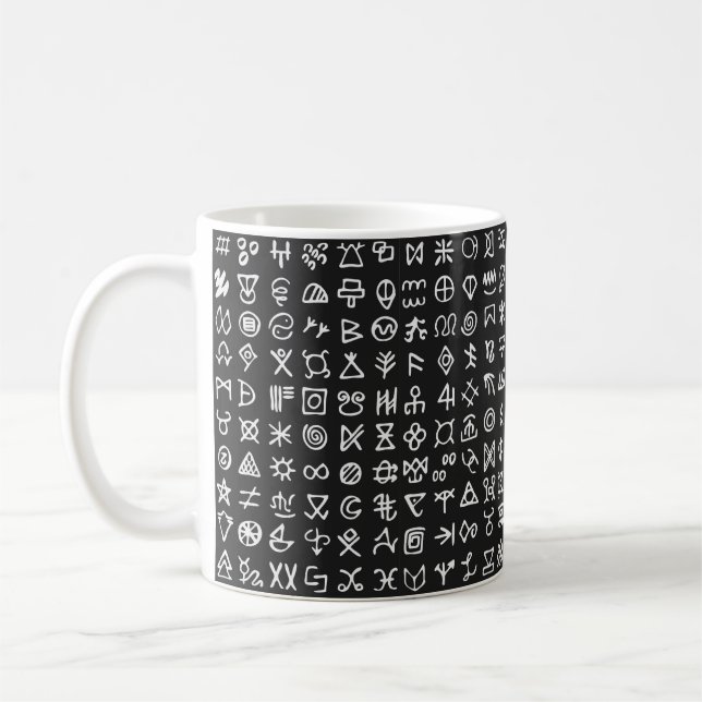 Set of symbols rune letters font. Ancient occult a Coffee Mug (Left)
