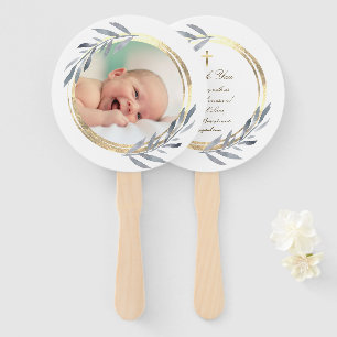 set of ten faux foil frame Baptism Hand Fan