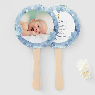 set of ten hydrangea frame Baptism Hand Fan