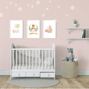 Set of three Sleeping Bear Nursery Wall Art