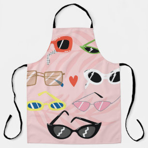 Set of trendy sunglasses in fun cartoon style apron