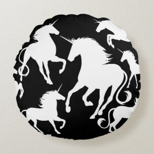 set of unicorns round cushion