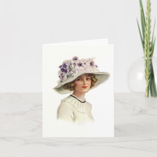 Set of Vintage Millinery Notecards (1) (Front)