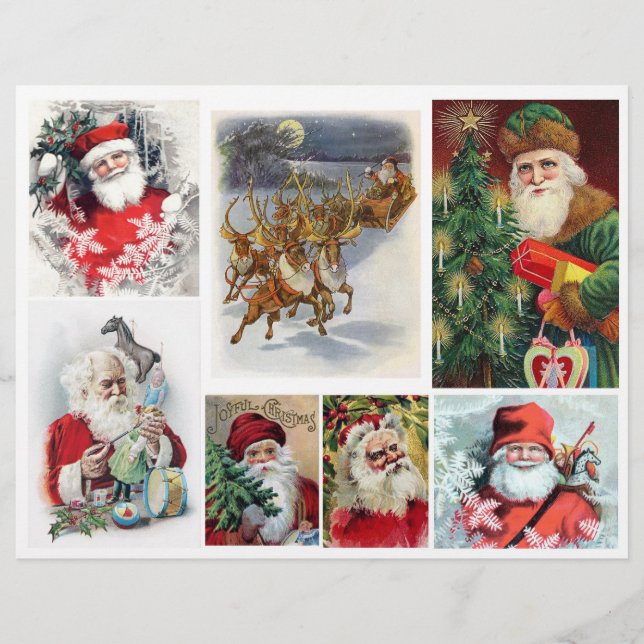 Set of Vintage Victorian era Santa Illustrations (Front)